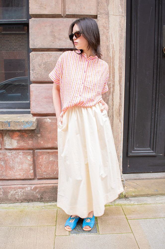 Yerse Ecru Cotton Poplin Skirt - The Mercantile London