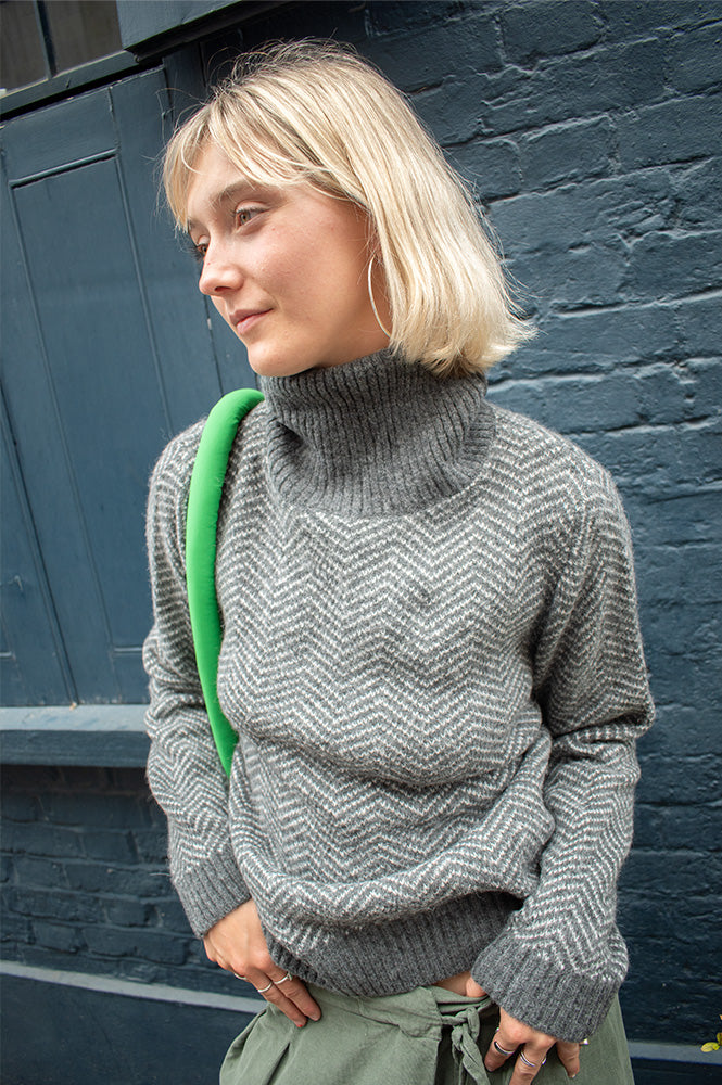 Yerse Espigui Jacquard Turtleneck Jumper - The Mercantile London