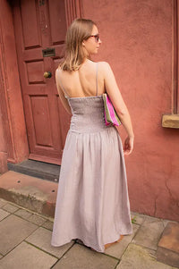 Yerse Mauve Shirred Strap Dress - The Mercantile London
