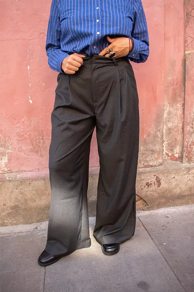 Yerse Anthracite Wide Leg Tailored Trousers