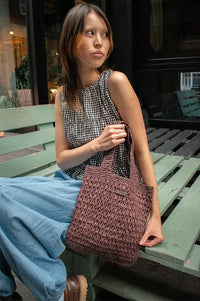 Yerse Chocolate Raffia Bag