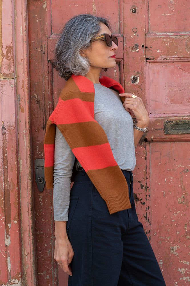 Object Zofia Grey Long Sleeve Top - The Mercantile London