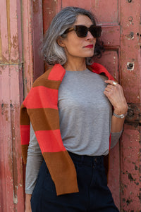 Object Zofia Grey Long Sleeve Top - The Mercantile London