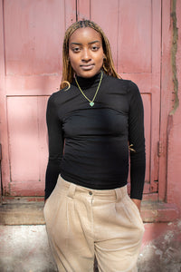 Object Zofia Black Turtleneck Top - The Mercantile London