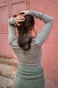 Object Zofia Grey Melange Turtleneck Top - The Mercantile London