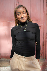 Object Zofia Black Turtleneck Top - The Mercantile London
