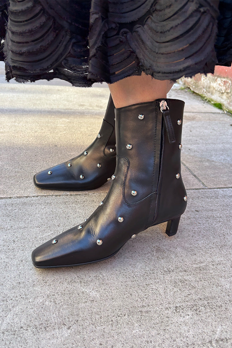 Alohas Nash Studded Black Ankle Boots - The Mercantile London