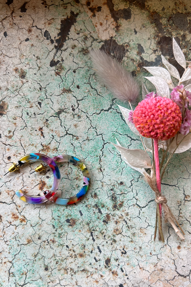 B.M.L Isla Resin Hoop Multi Earrings - The Mercantile London