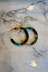 B.M.L Isla Resin Hoop Blue Earrings - The Mercantile London