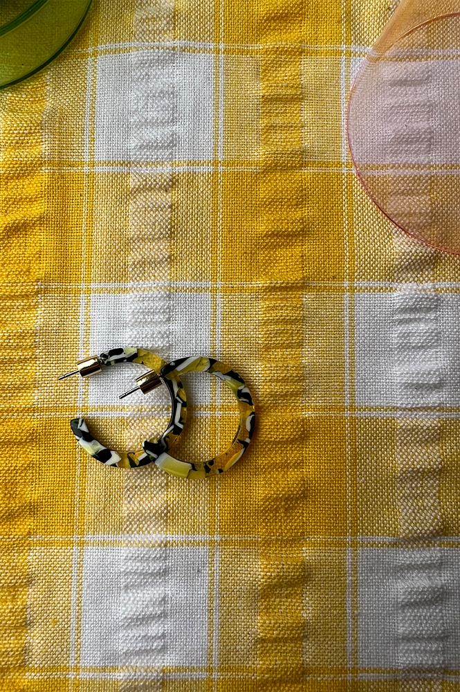 B.M.L Isla Resin Hoop Yellow Earrings - The Mercantile London