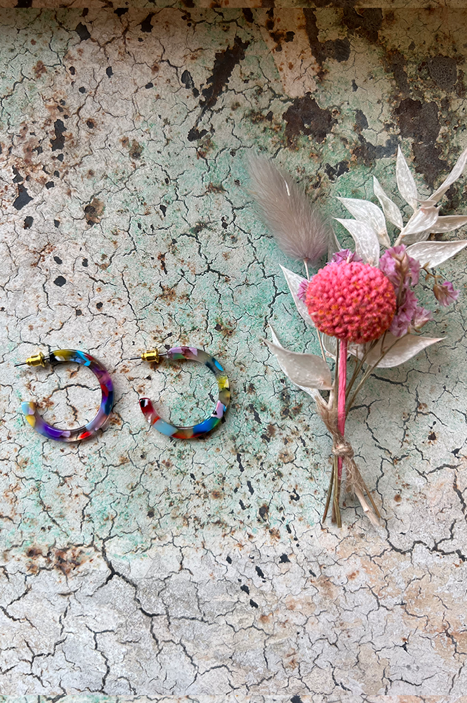 B.M.L Isla Resin Hoop Multi Earrings - The Mercantile London