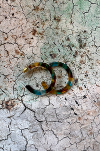 B.M.L Isla Resin Hoop Blue Earrings - The Mercantile London