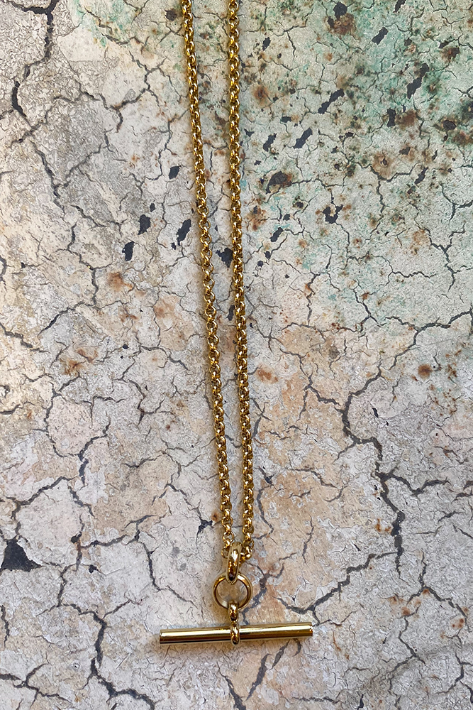 Seol + Gold 18ct gold vermeil t-bar necklace | ASOS