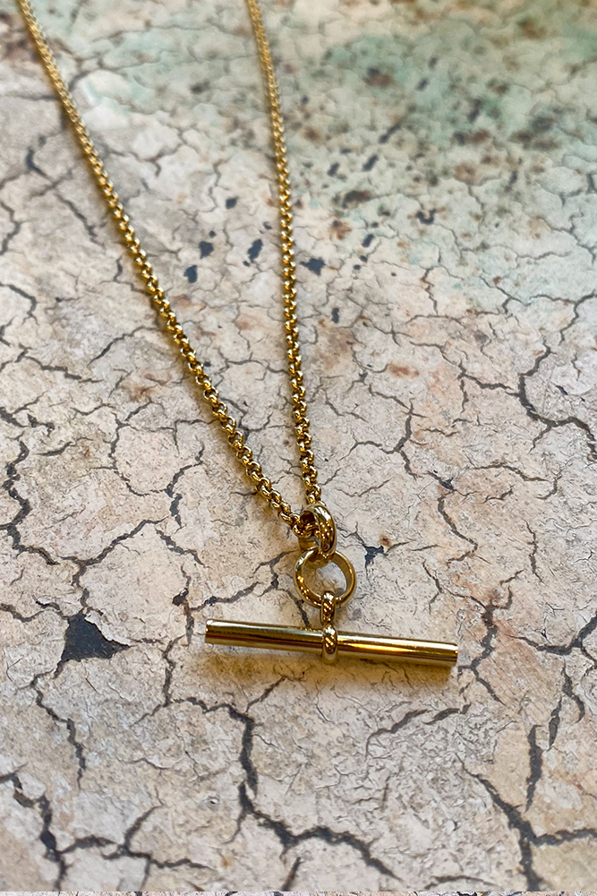 Seol + Gold 18ct gold vermeil t-bar necklace | ASOS