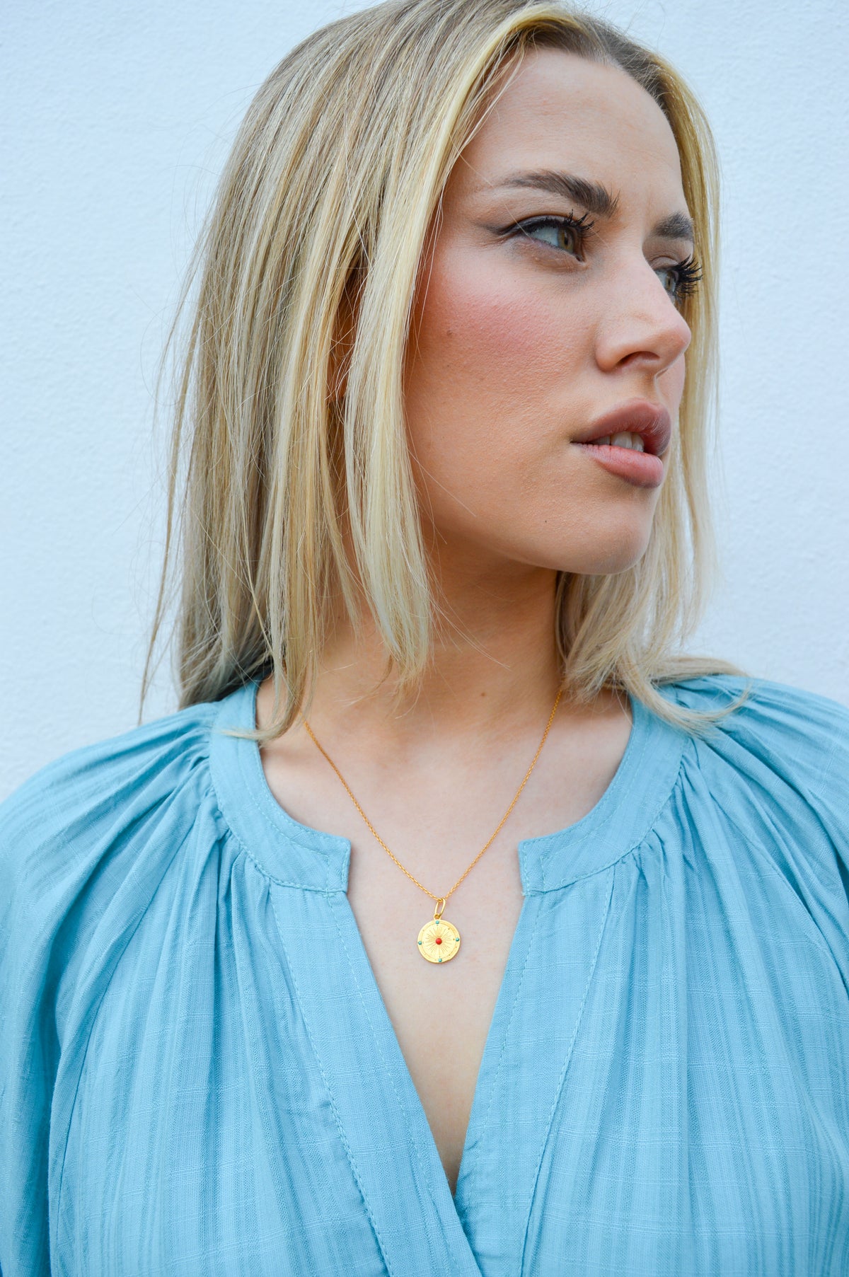 Une A Une Soleil Mini Medallion Necklace - The Mercantile London