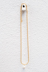 White Freshwater Pearl Twisted Chain Necklace - The Mercantile London