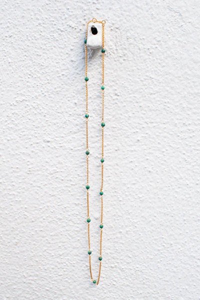 Shyla Venus Slim Malachite Necklace - The Mercantile London