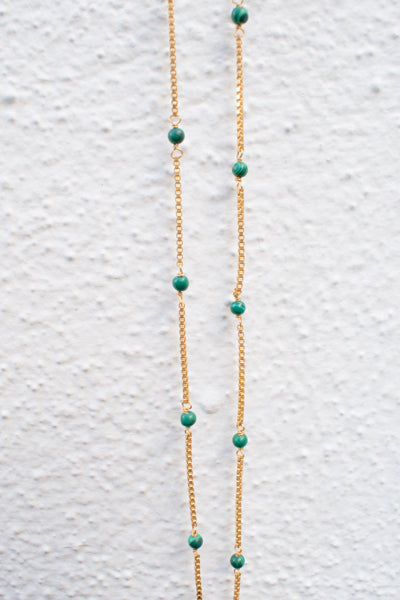 Shyla Venus Slim Malachite Necklace - The Mercantile London
