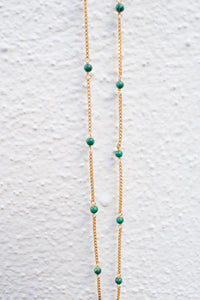 Shyla Venus Slim Malachite Necklace - The Mercantile London
