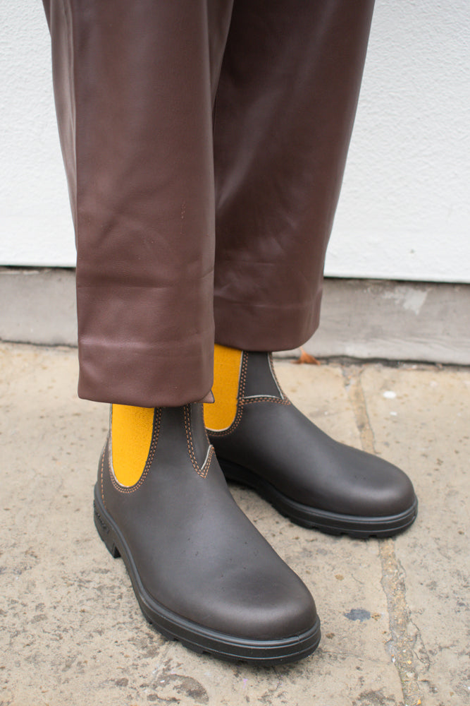 Blundstone 1919 Brown Leather with Mustard Elastic Boots - The Mercantile London