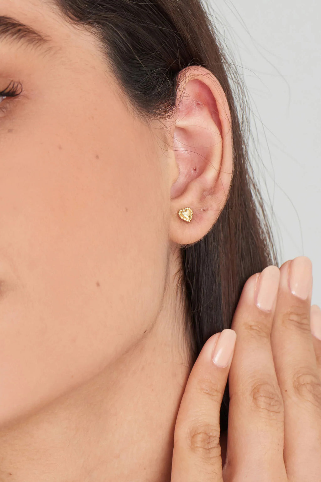 AW22 Ania Haie Gold Rope Heart Stud Earrings - The Mercantile London