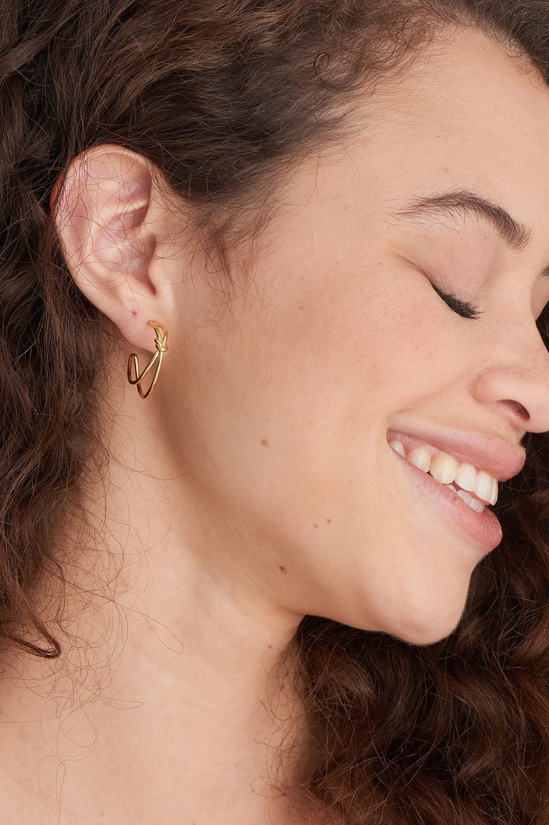 AW21 Ania Haie Gold Knot Hoop Earrings - The Mercantile London