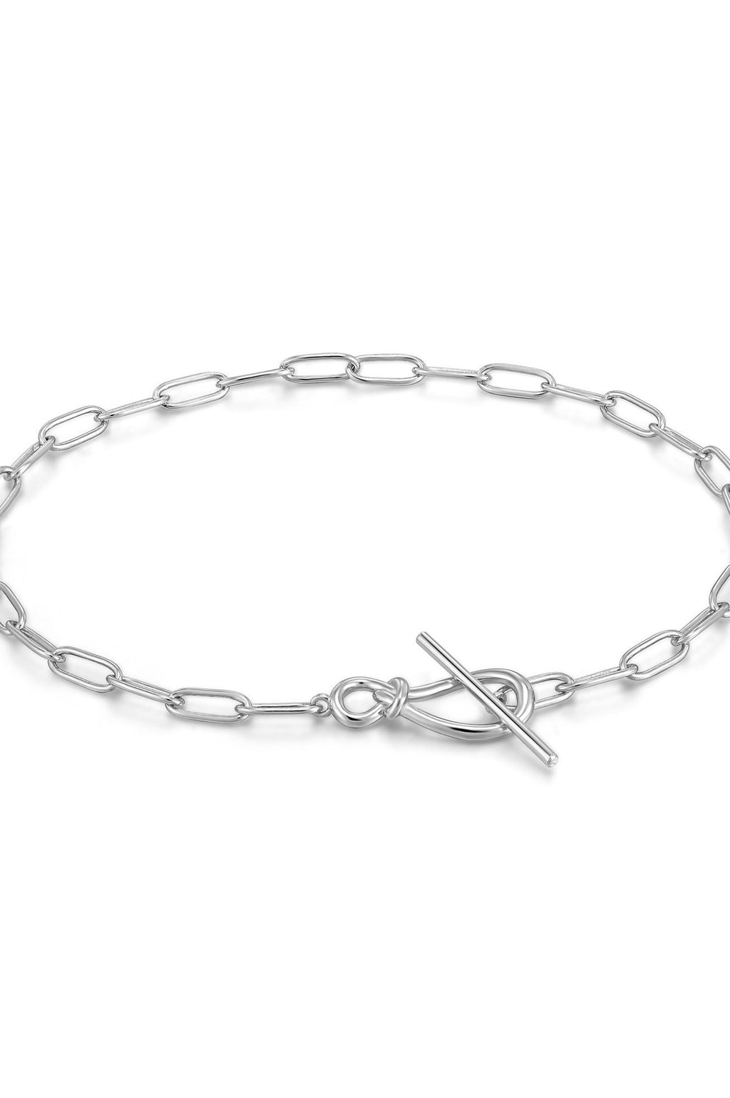 AW21 Ania Haie Silver Knot T-Bar Chain Bracelet - The Mercantile London
