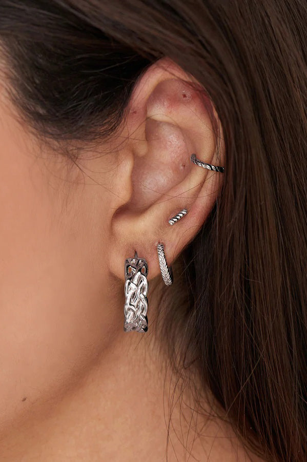 Ania Haie Rope Ear Cuff in Silver - The Mercantile London