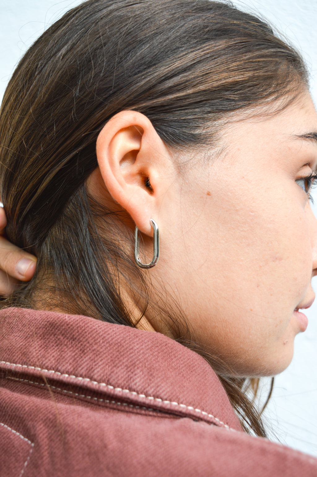 Formation Olivia Oval Silver Hoops - The Mercantile London
