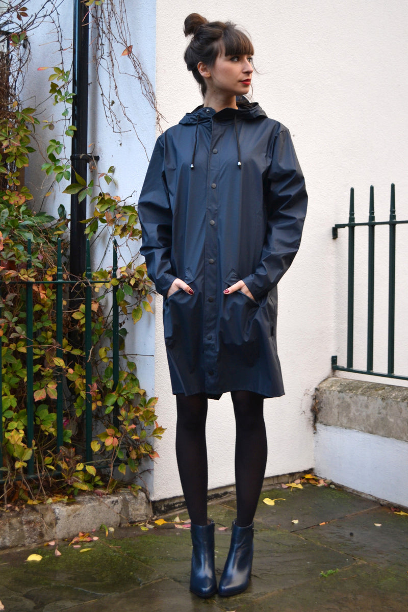 Rains Long Blue Jacket - The Mercantile London