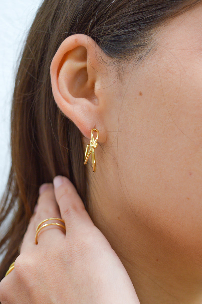 Ania Haie Gold Plate Knot Hoop Earrings - The Mercantile London