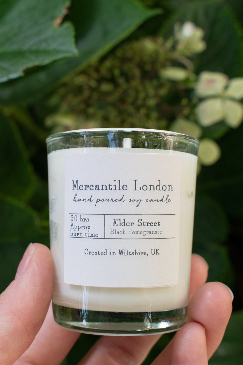 Mercantile London Elder Street Black Pomegranate Votive Candle - The Mercantile London