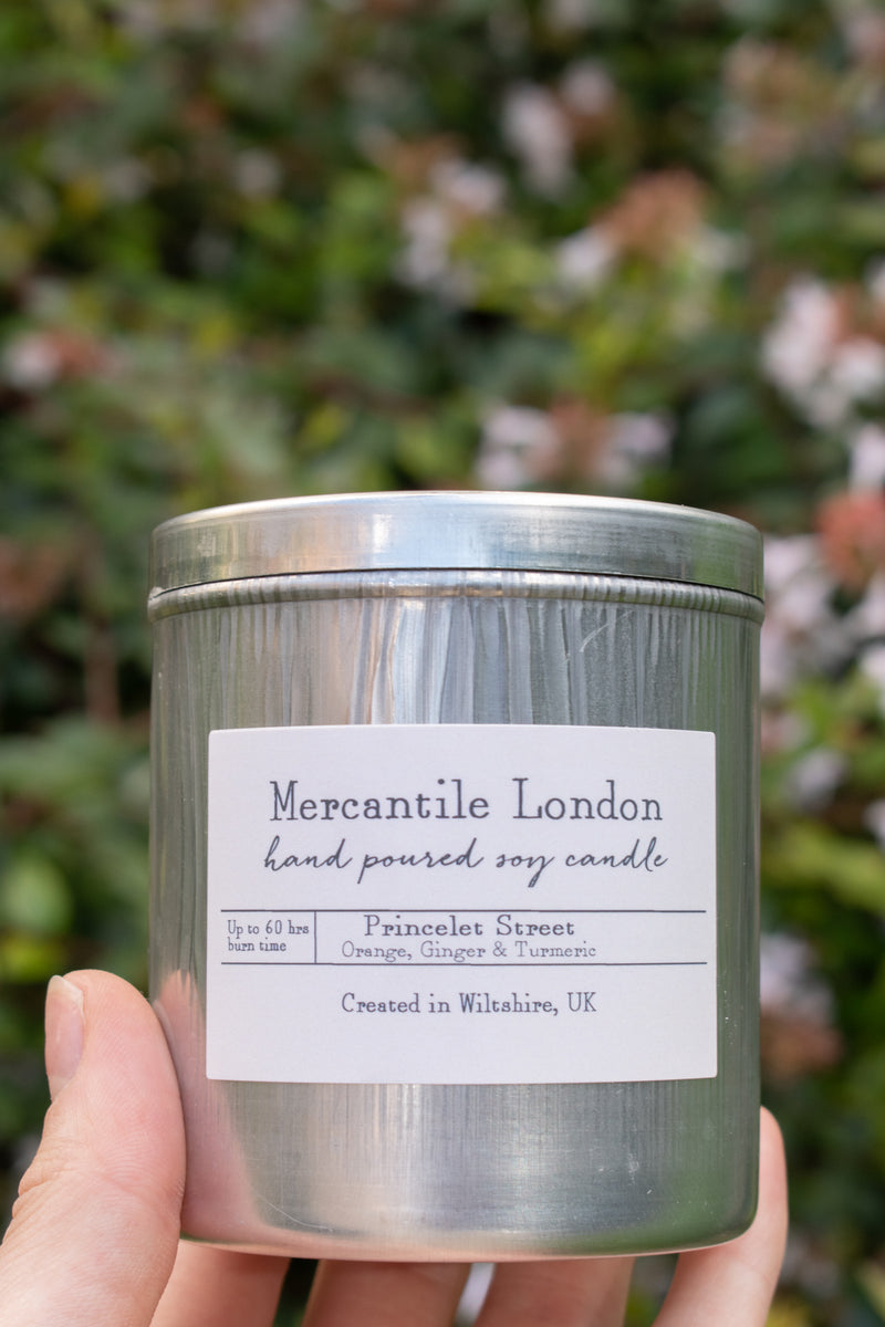 Mercantile London Princelet Street Orange Ginger And Turmeric Tin Candle - The Mercantile London