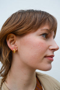 Rope Huggie Hoop Earrings in Gold - The Mercantile London