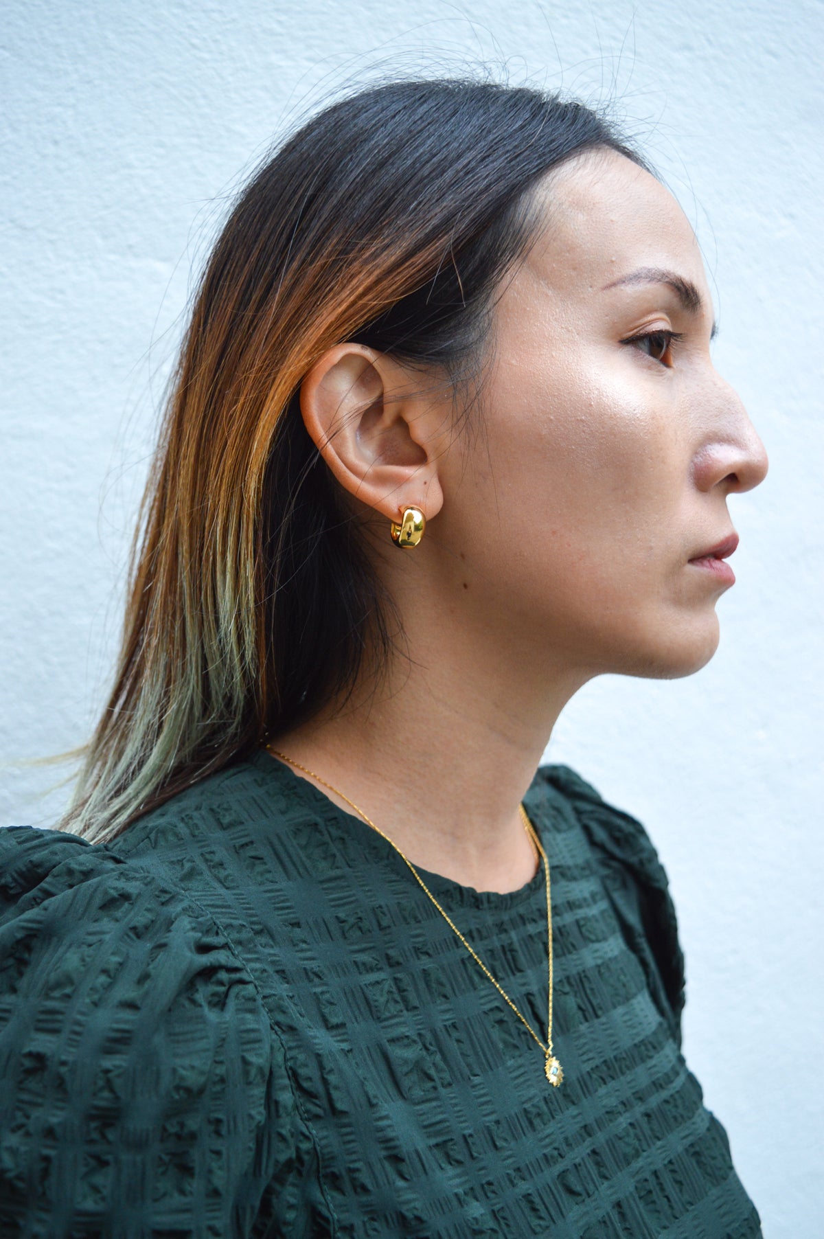 Amano Demure Huggie Hoops - The Mercantile London