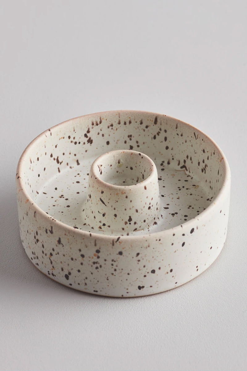 St. Eval Speckled Stone Candle Holder - The Mercantile London