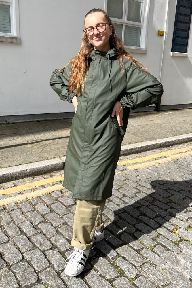 Rains Fishtail Green Parka - The Mercantile London