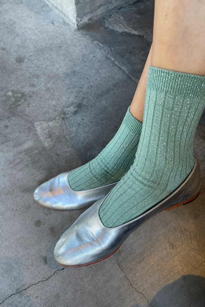 Le Bon Shoppe Her Jade Glitter Socks - The Mercantile London