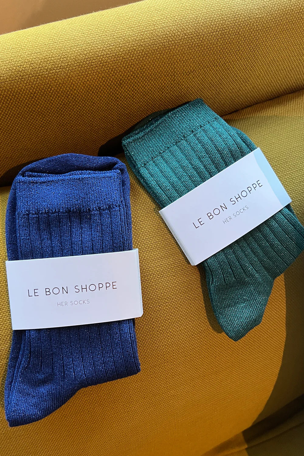 Le Bon Shoppe Her Sapphire Glitter Socks - The Mercantile London