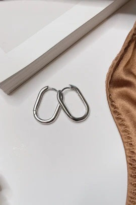 SS21 Formation Olivia Oval Silver Hoops - The Mercantile London