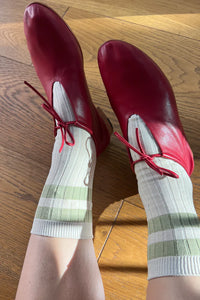 Le Bon Shoppe Her Varsity Guacamole Socks - The Mercantile London