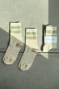 Le Bon Shoppe Her Varsity Guacamole Socks - The Mercantile London