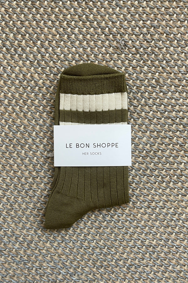 Le Bon Shoppe Her Varsity Fern Socks - The Mercantile London