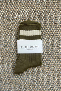 Le Bon Shoppe Her Varsity Fern Socks - The Mercantile London
