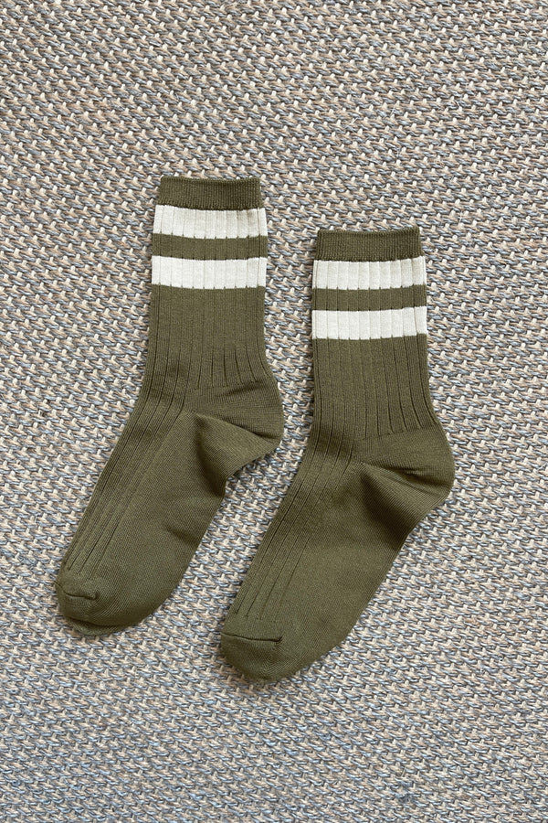 Le Bon Shoppe Her Varsity Fern Socks - The Mercantile London