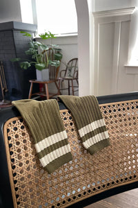 Le Bon Shoppe Her Varsity Fern Socks - The Mercantile London