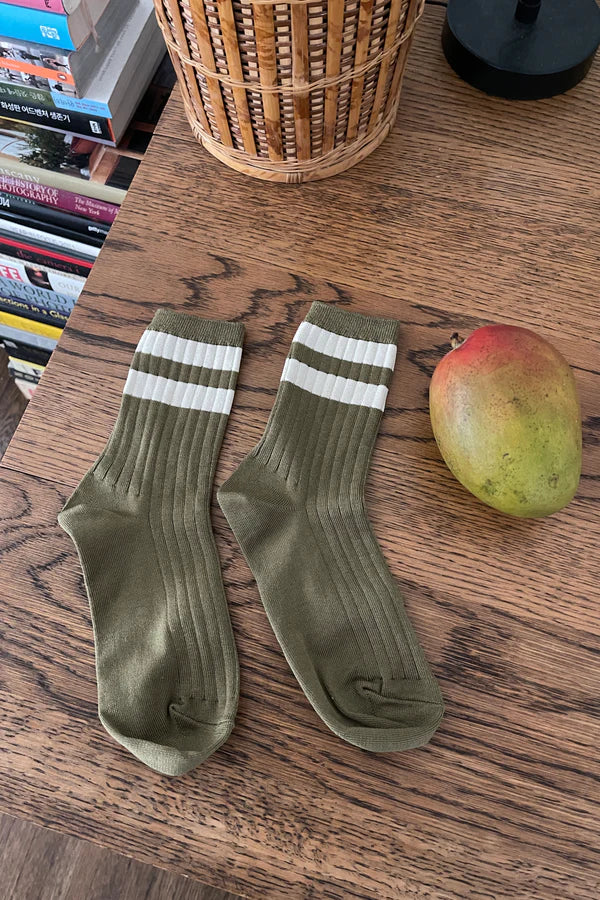 Le Bon Shoppe Her Varsity Fern Socks - The Mercantile London