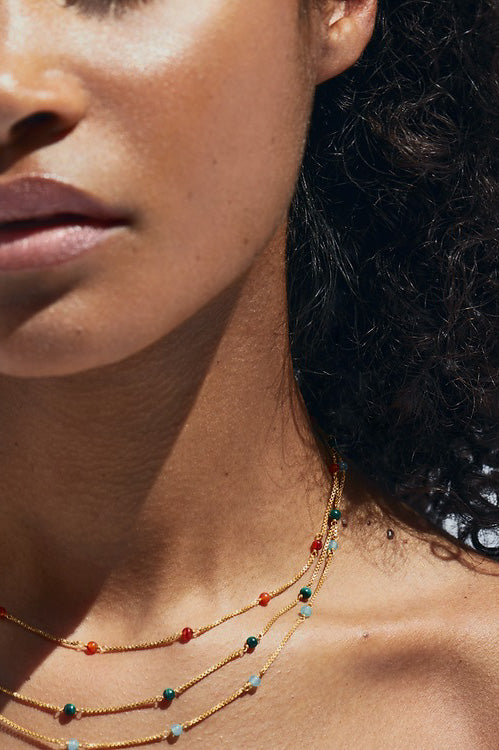 Shyla Venus Slim Malachite Necklace - The Mercantile London