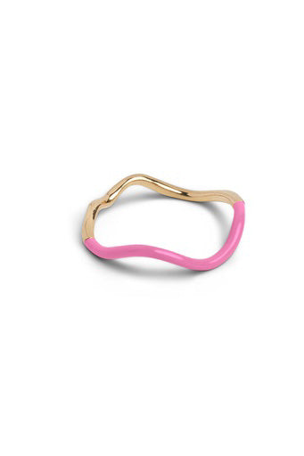 SS23 Enamel Copenhagen Sway Ring in Pink - The Mercantile London