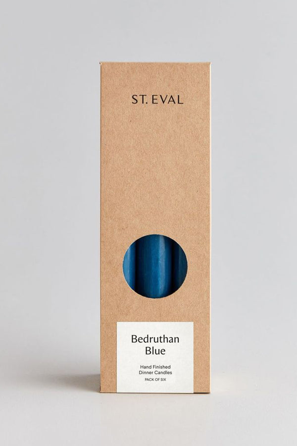 St. Eval Bedruthan Blue Dinner Candles - The Mercantile London